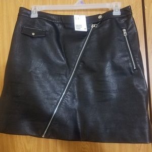 H&M Faux Leather Skirt